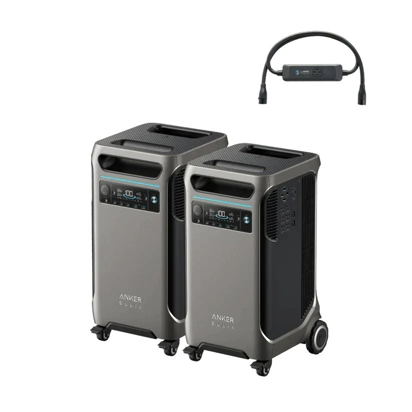 Anker SOLIX F3800 3840Wh Portable Power Station x 2 + Double Power Hub