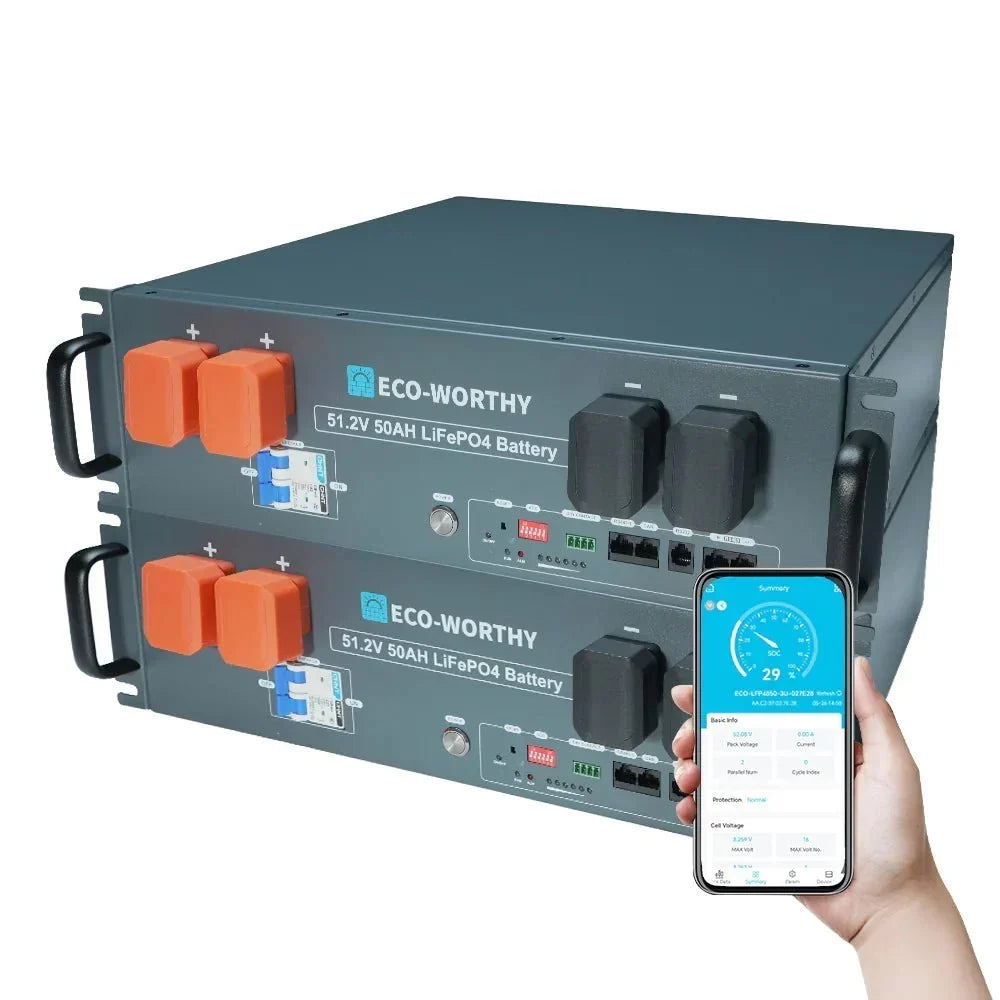 ECO - WORTHY 48V (51.2V) 50Ah Server Rack Battery - Off Grid Stores
