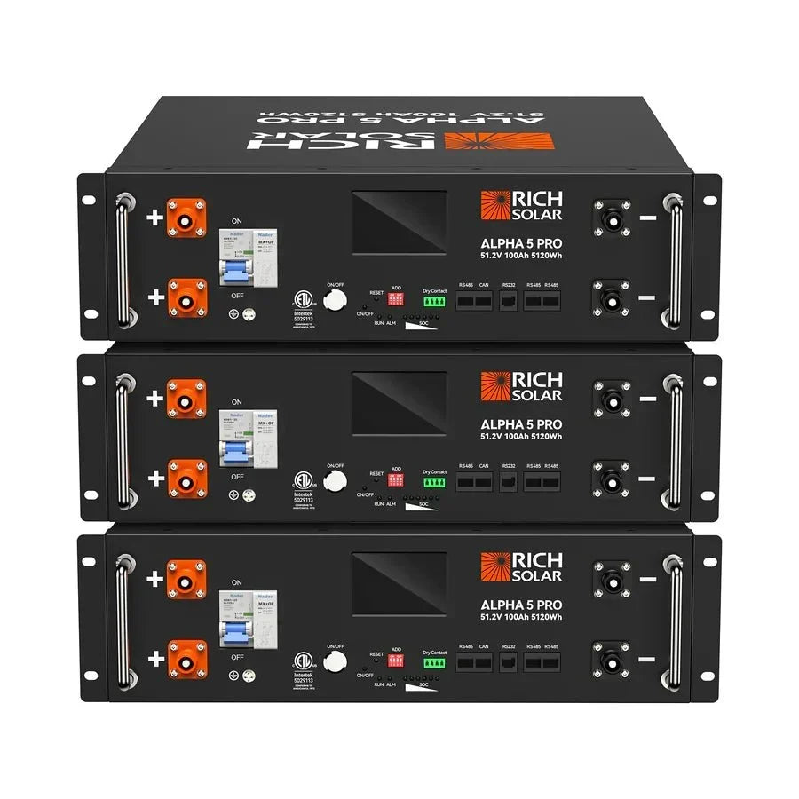 Rich Solar ALPHA 5 PRO 51.2V 100Ah LiFePO4 Lithium Iron Phosphate Batteries - Off Grid Stores