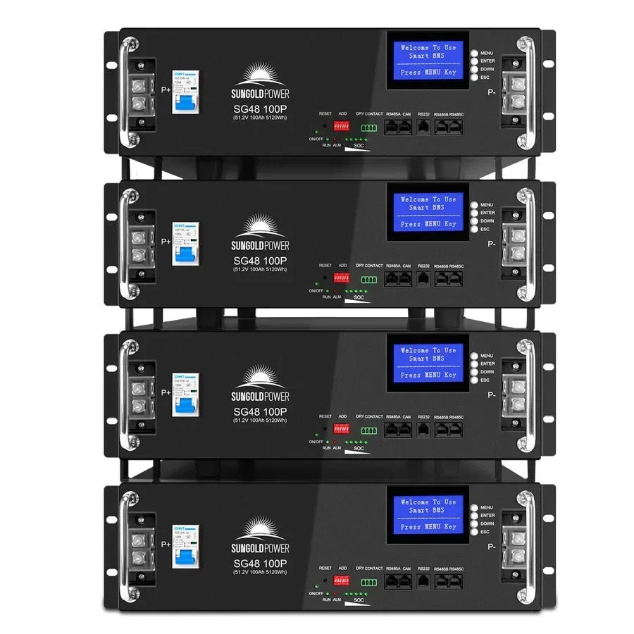 SunGoldPower 48V 100Ah Server Rack LiFePO4 Lithium Battery - Off Grid Stores